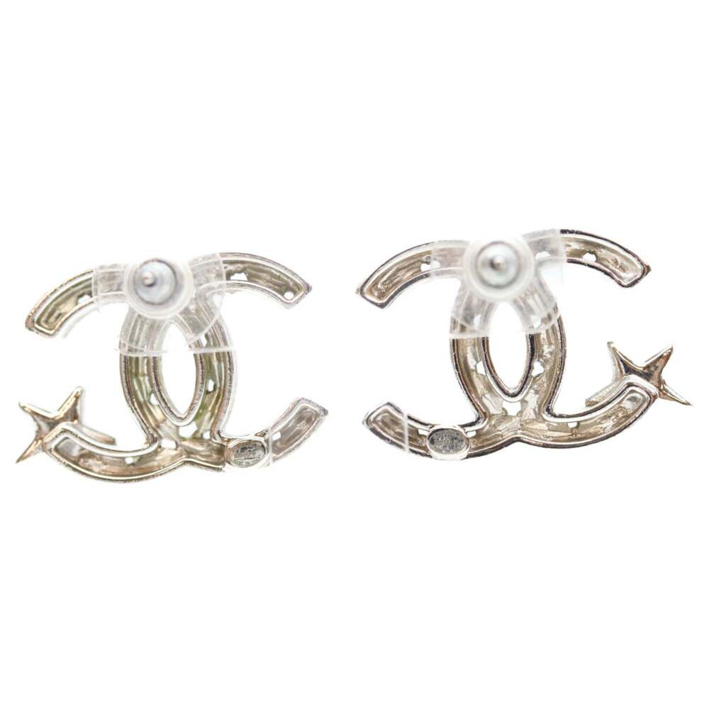 CHANEL Silver Logo Earrings - Picture 3 of 6